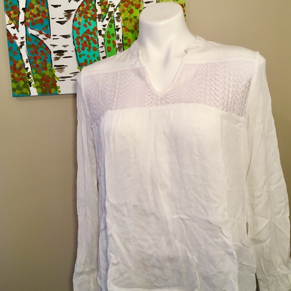 Diamanté White Peasant Top